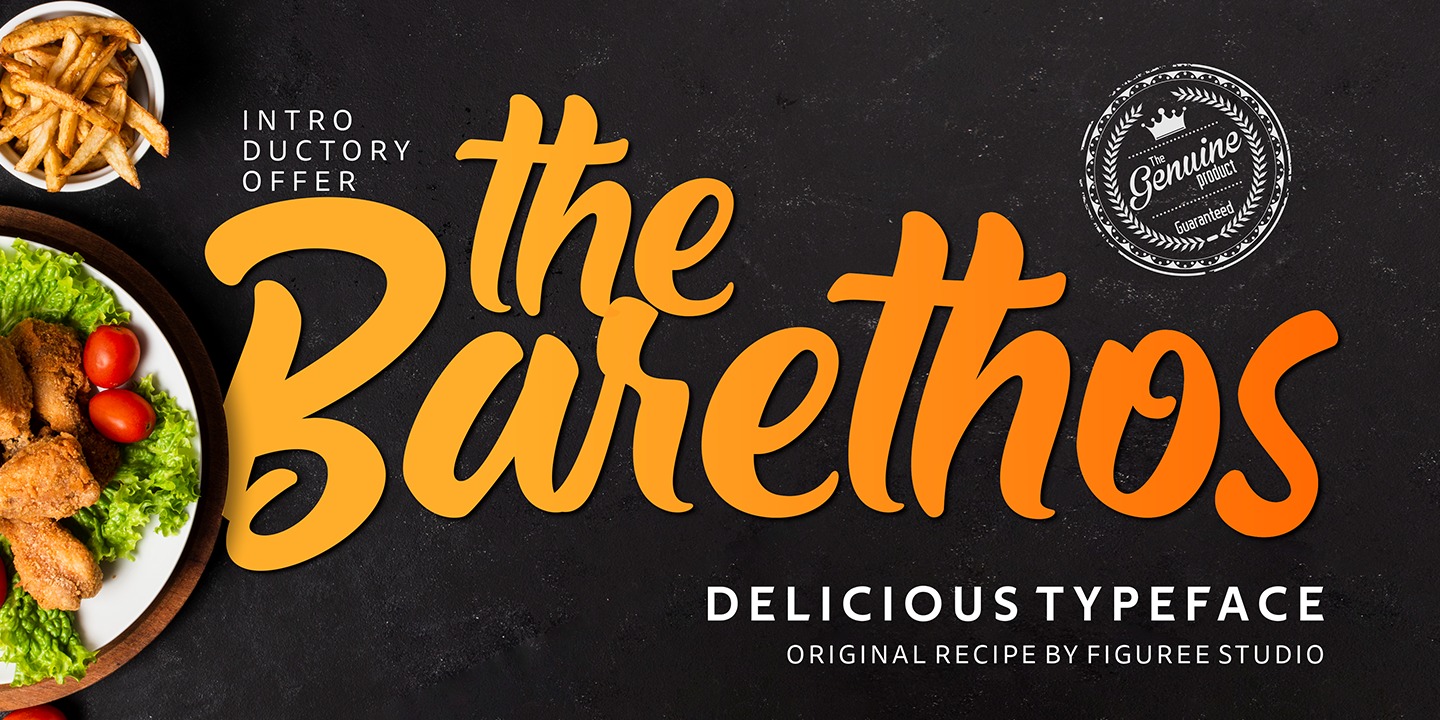 The Barethos Font preview